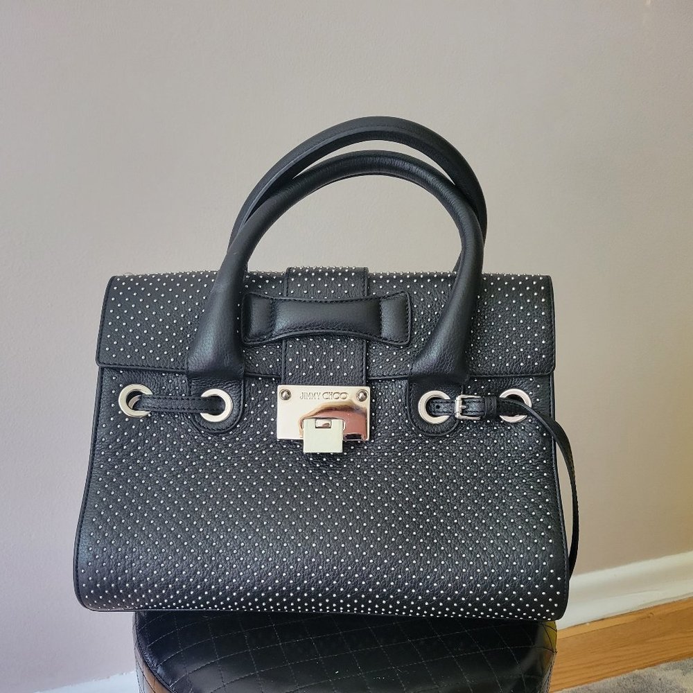 Jimmy Choo Black Tote with Silver Detailing